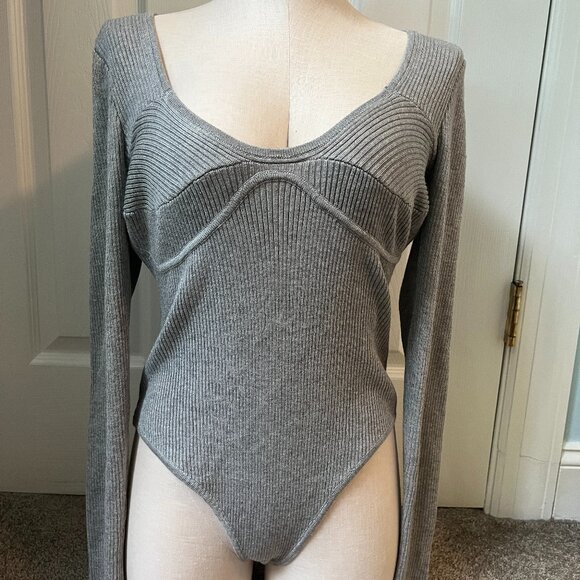 NWOT Ribbed Long Sleeve Bodysuit - Picture 1 of 5